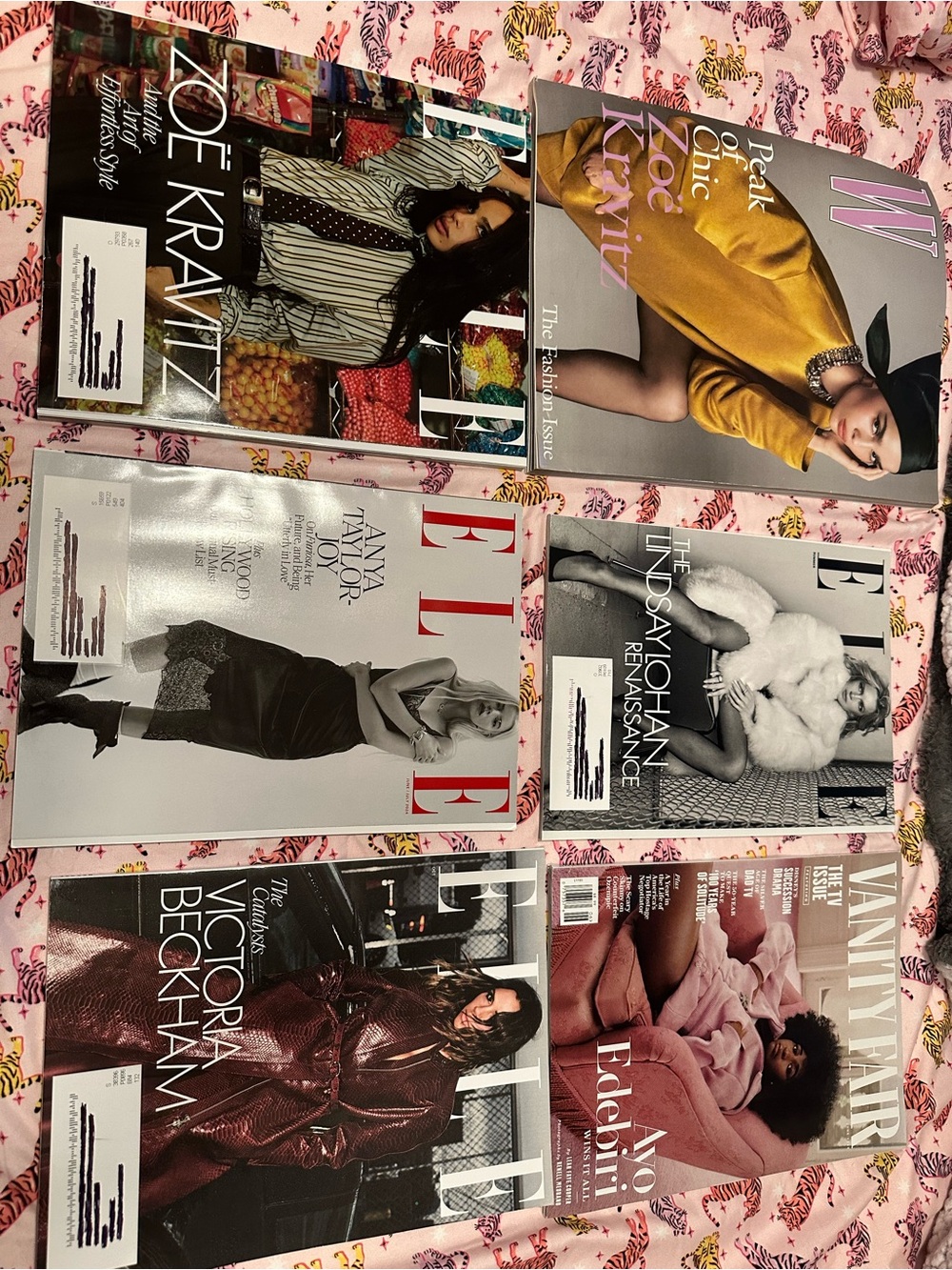 Set of 6 Fashion Magazines — Colorful Covers